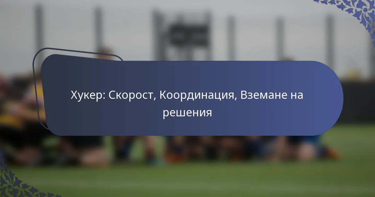 Хукер: Скорост, Координация, Вземане на решения