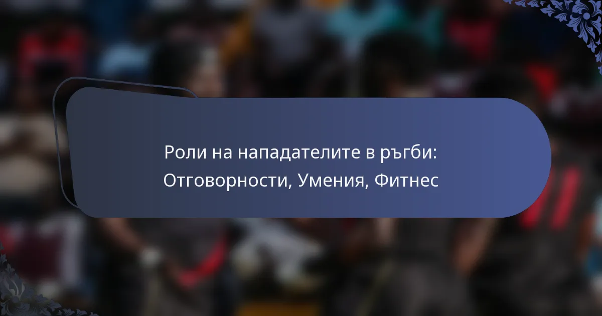 Роли на нападателите в ръгби: Отговорности, Умения, Фитнес