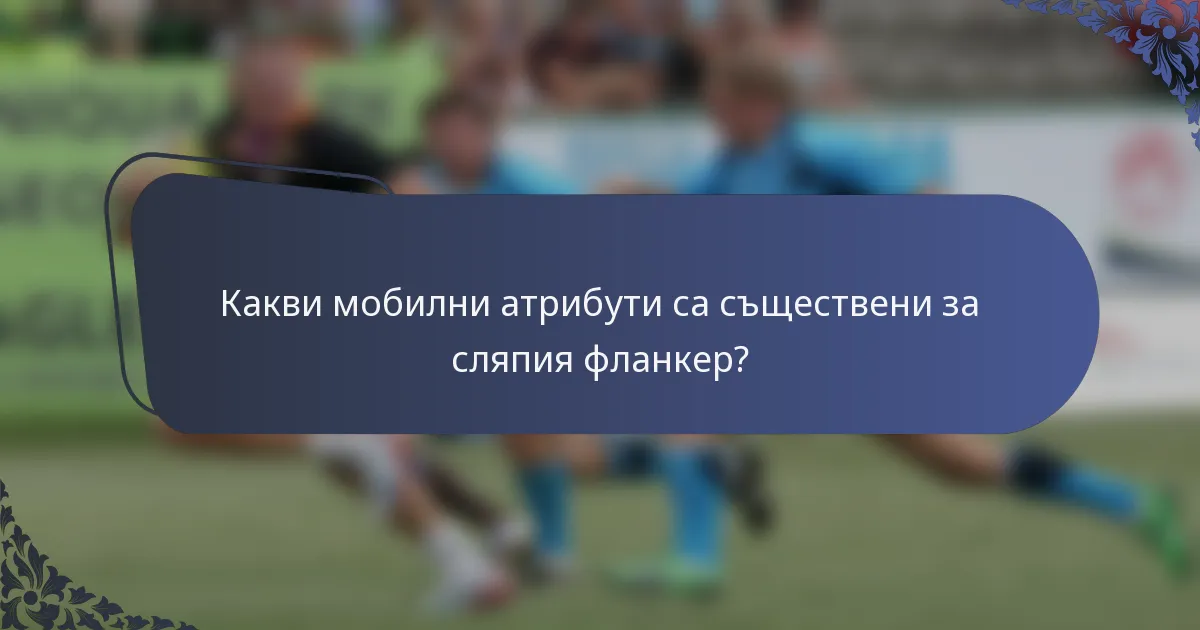 Какви мобилни атрибути са съществени за сляпия фланкер?
